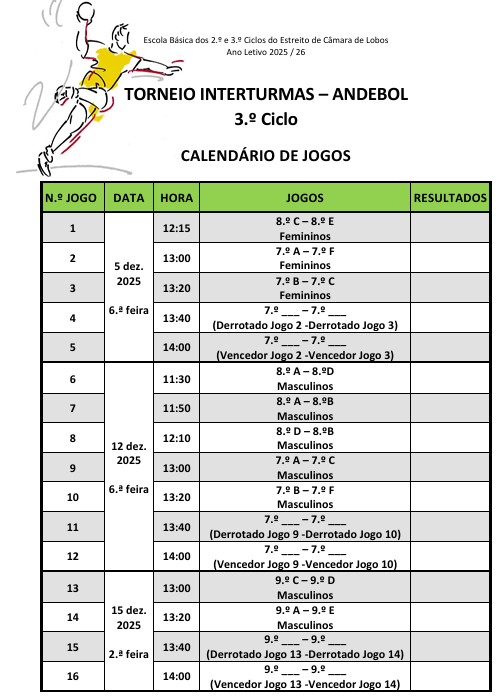 Torneio Interturmas de Andebol | 3.º Ciclo